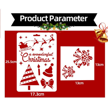 Christmas Cake Stencil Templates Decoration Mold Tools Coffee Decorating Molds (BPA-Free, No FDA Certificate)3