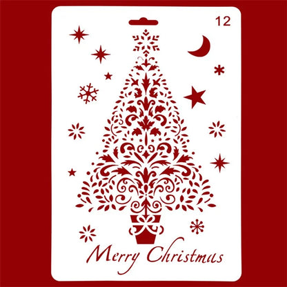 Christmas Cake Stencil Templates Decoration Mold Tools Coffee Decorating Molds (BPA-Free, No FDA Certificate)2