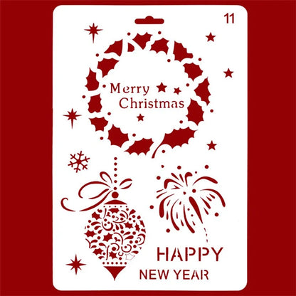 Christmas Cake Stencil Templates Decoration Mold Tools Coffee Decorating Molds (BPA-Free, No FDA Certificate)1