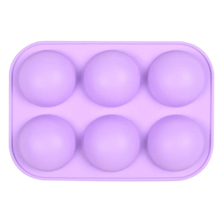 6 Cavity Small Semicircle Cake Baking Mold Silicone Chocolate Candy Non-stick Baking Tray (No FDA Certificate)