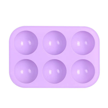 6 Cavity Small Semicircle Cake Baking Mold Silicone Chocolate Candy Non-stick Baking Tray (No FDA Certificate)