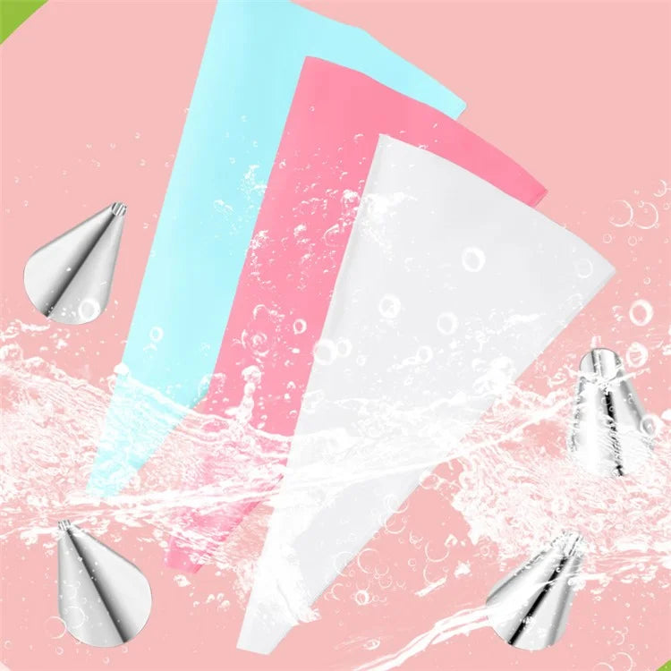 7Pcs / Set Icing Piping Nozzle Puff Cream Injector with Pastry Bag Christmas Cake Decorating Tools (No FDA Certificate)