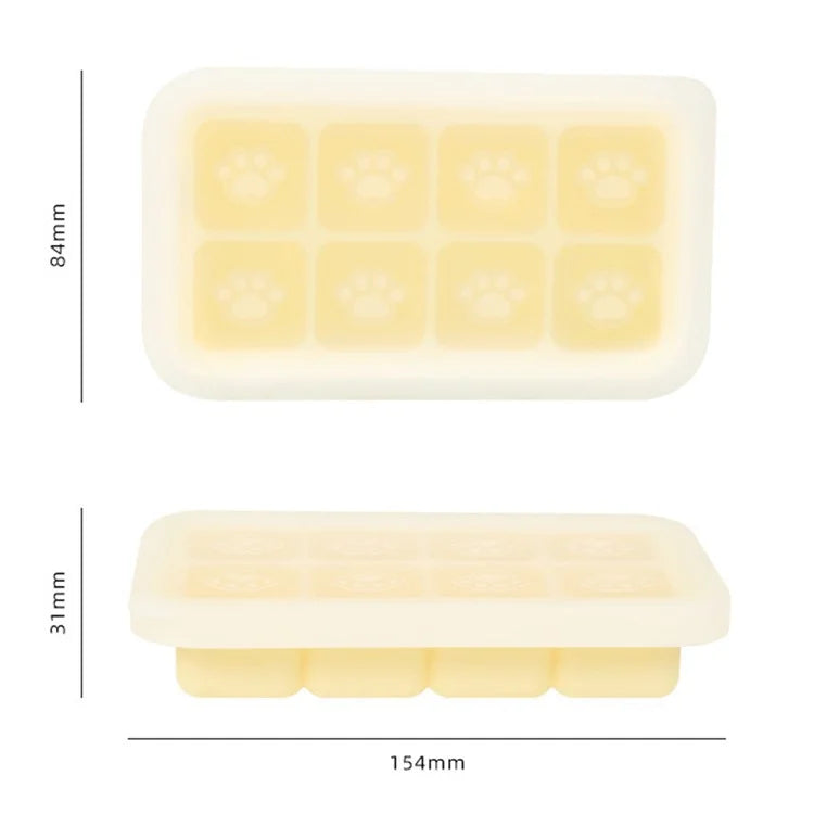 8 Grids Cat Paw Silicone Ice Mold Kitchen Baby Food DIY Maker (No FDA)