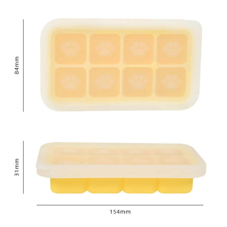 8 Grids Cat Paw Silicone Ice Mold Kitchen Baby Food DIY Maker (No FDA)