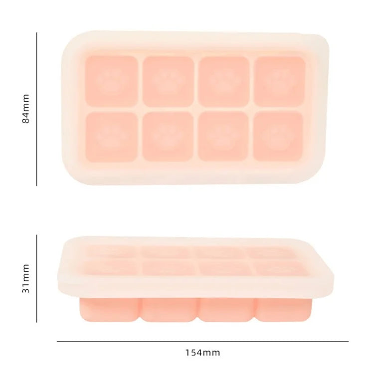 8 Grids Cat Paw Silicone Ice Mold Kitchen Baby Food DIY Maker (No FDA)