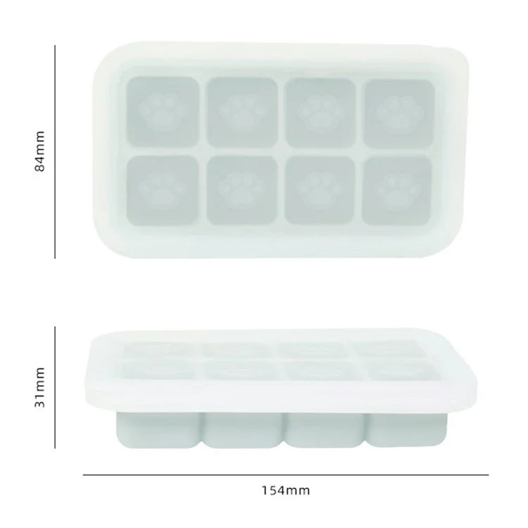8 Grids Cat Paw Silicone Ice Mold Kitchen Baby Food DIY Maker (No FDA)