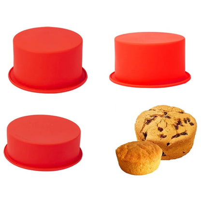 3Pcs / Set 4-inch 6-inch 8-inch Cake Baking Pan Silicone Round Cake Making Mold (BPA-Free, No FDA Certificate)