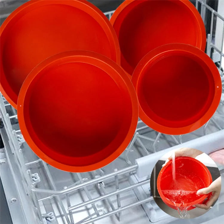 3Pcs / Set 4-inch 6-inch 8-inch Cake Baking Pan Silicone Round Cake Making Mold (BPA-Free, No FDA Certificate)