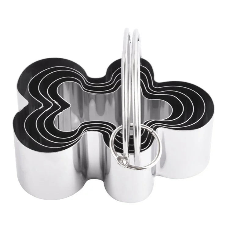5Pcs / Set Stainless Steel Cookie Cutters with Handle Mousse Cake Baking Mold (BPA Free, No FDA)