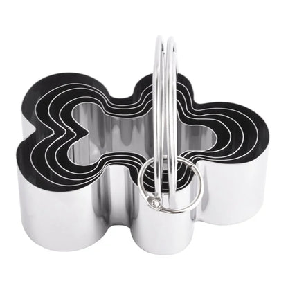 5Pcs / Set Stainless Steel Cookie Cutters with Handle Mousse Cake Baking Mold (BPA Free, No FDA)