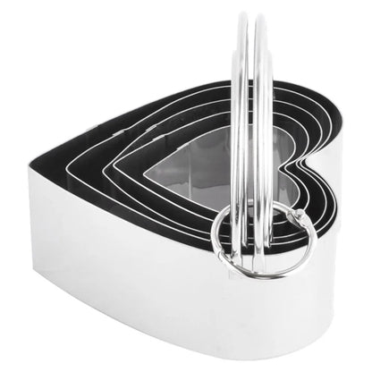 5Pcs / Set Stainless Steel Cookie Cutters with Handle Mousse Cake Baking Mold (BPA Free, No FDA)