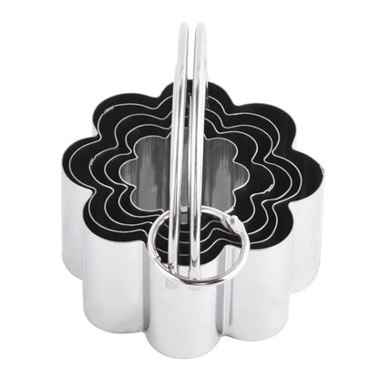 5Pcs / Set Stainless Steel Cookie Cutters with Handle Mousse Cake Baking Mold (BPA Free, No FDA)
