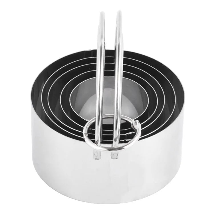5Pcs / Set Stainless Steel Cookie Cutters with Handle Mousse Cake Baking Mold (BPA Free, No FDA)