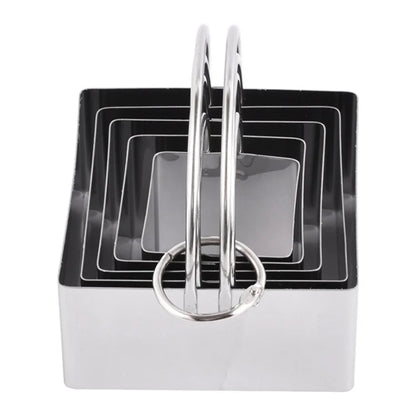 5Pcs / Set Stainless Steel Cookie Cutters with Handle Mousse Cake Baking Mold (BPA Free, No FDA)