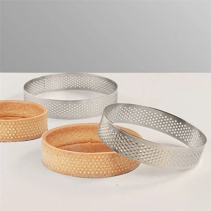 6PCS 5 / 6 / 7 / 8 / 9 / 10CM Diameter Baking Mold Stainless Steel Cake Tart Ring (BPA-Free, No FDA)