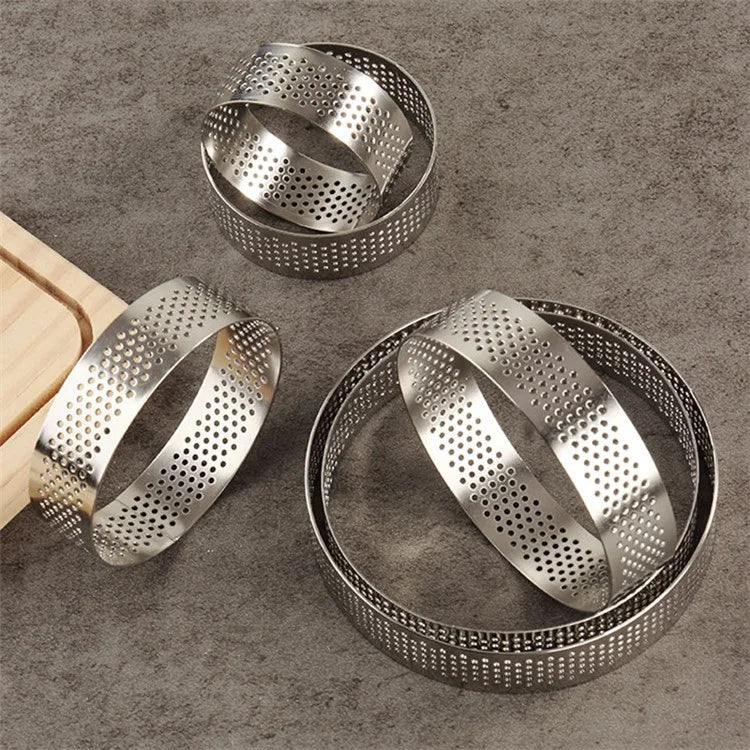 6PCS 5 / 6 / 7 / 8 / 9 / 10CM Diameter Baking Mold Stainless Steel Cake Tart Ring (BPA-Free, No FDA)