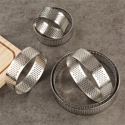 6PCS 5 / 6 / 7 / 8 / 9 / 10CM Diameter Baking Mold Stainless Steel Cake Tart Ring (BPA-Free, No FDA)