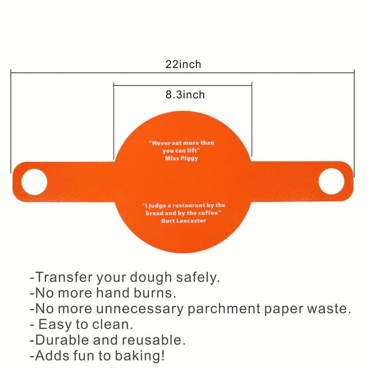 Dutch Oven Bread Baking Pad Long Handles Sling Non-stick Dough Transfer Pad (BPA Free, No FDA)