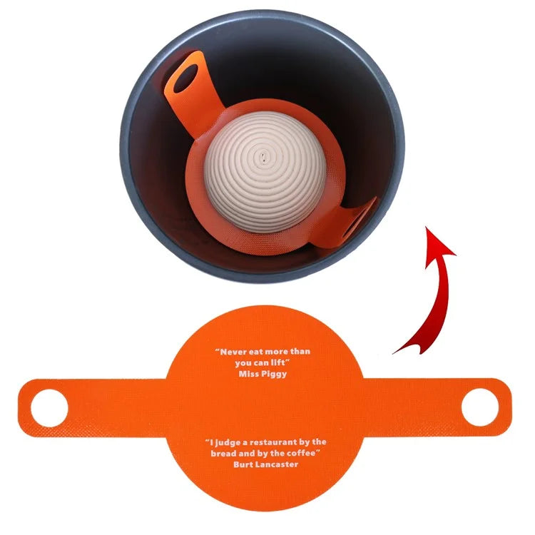 Dutch Oven Bread Baking Pad Long Handles Sling Non-stick Dough Transfer Pad (BPA Free, No FDA) / with Scale