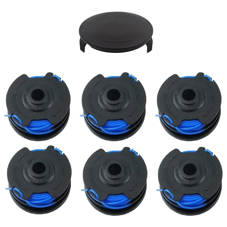 For Homelite UT41112 / UT41121 / UT41120 Lawn Mower 6 Line Spool + 1 Spool Cap, AC41RL3