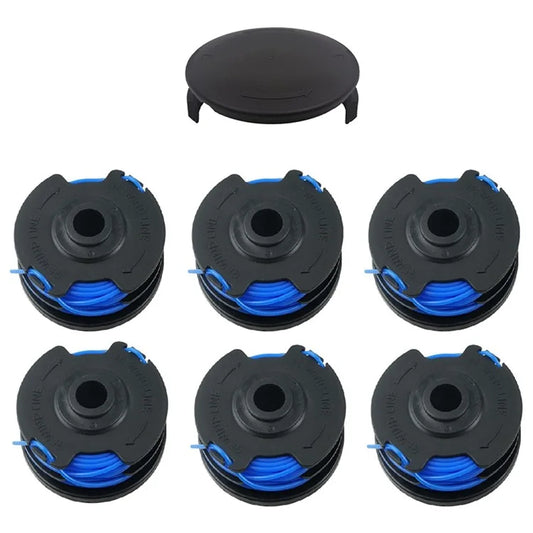 For Homelite UT41112 / UT41121 / UT41120 Lawn Mower 6 Line Spool + 1 Spool Cap, AC41RL3