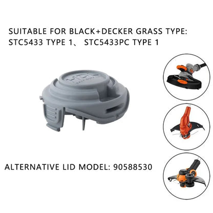 6Pcs For Black & Decker STC5433 Type 1 / STC5433PC Type 1 HDL ABS Heavy Duty Line Spool Cap, 90588530