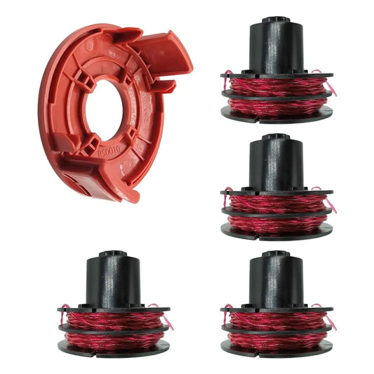 For AL-KO GTE 350 / GTE 450 / GTE 550 Lawn Trimmer 4 Line Spool + 1 Spool Cap Replacement Parts, 112966