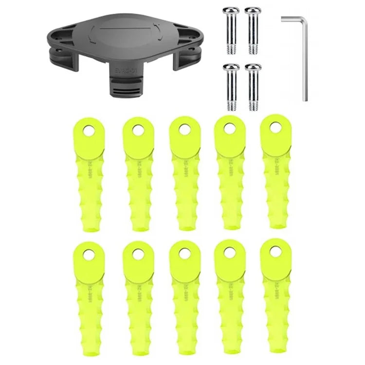 For Ryobi One+ Series Lawn Trimmer 10PCS Plastic Cutting Blades + 1PC Replacement Head (TLBR-01)