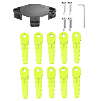 For Ryobi One+ Series Lawn Trimmer 10PCS Plastic Cutting Blades + 1PC Replacement Head (TLBR-01)