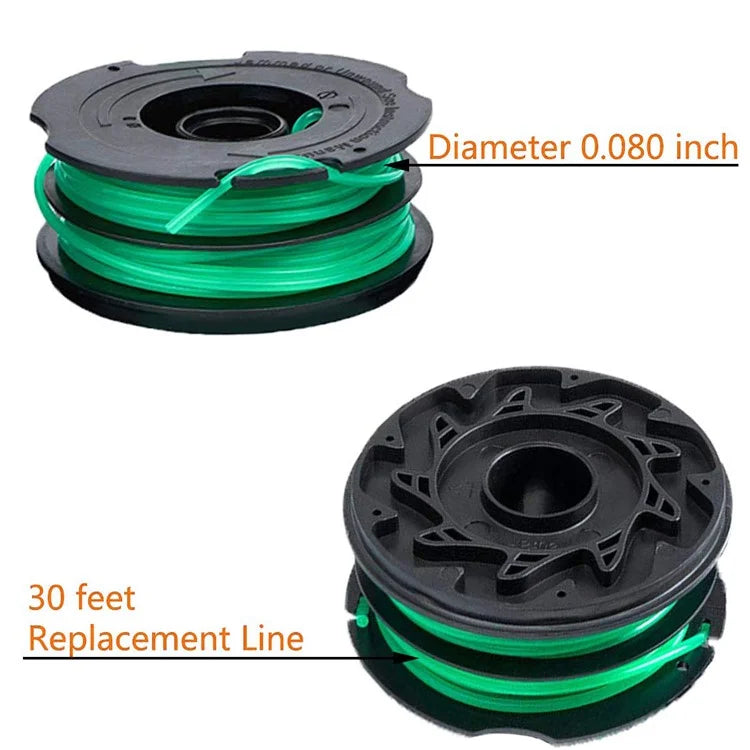 8Pcs Spool for Black & Decker GH1100 / GH1000 Type 4 / Type 3 / Type 2 / Type 1 Lawn Mower Part, DF-080-BKP