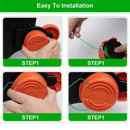 8Pcs Spool for Black & Decker GH1100 / GH1000 Type 4 / Type 3 / Type 2 / Type 1 Lawn Mower Part, DF-080-BKP