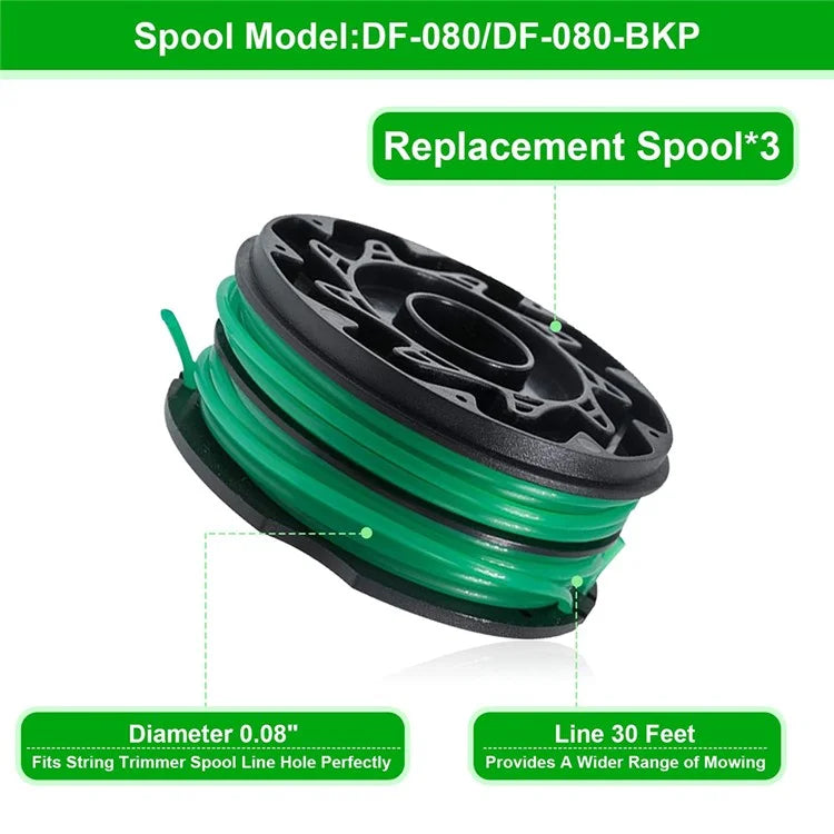 1Pc Spool for Black & Decker GH1100 / GH1000 Type 4 / Type 3 / Type 2 / Type 1 Lawn Mower Part, DF-080-BKP