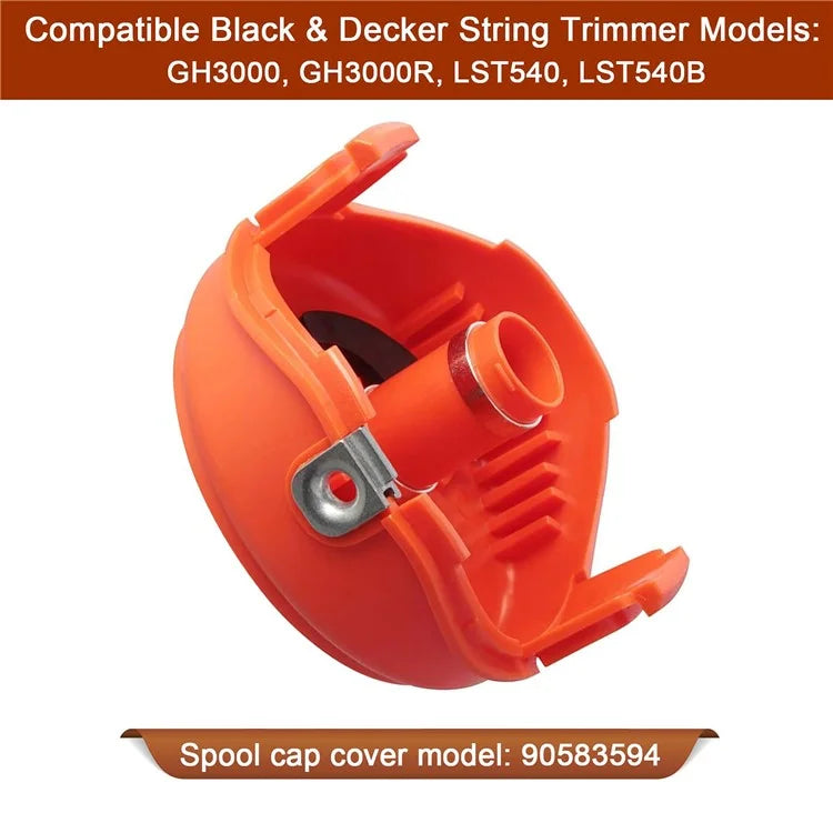 2Pcs Spool Cap for Black & Decker GH3000 / GH3000R / LST540 / LST540B Lawn Mower Spare Part, 90583594