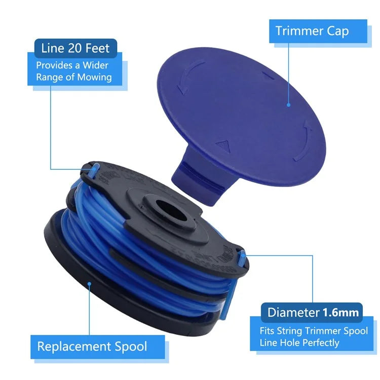 10 TLG-03 Spool + 2 TLK-01 Spool Cap for Kobalt KST 120X  /  120X-06 Lawn Mower Replacement Part