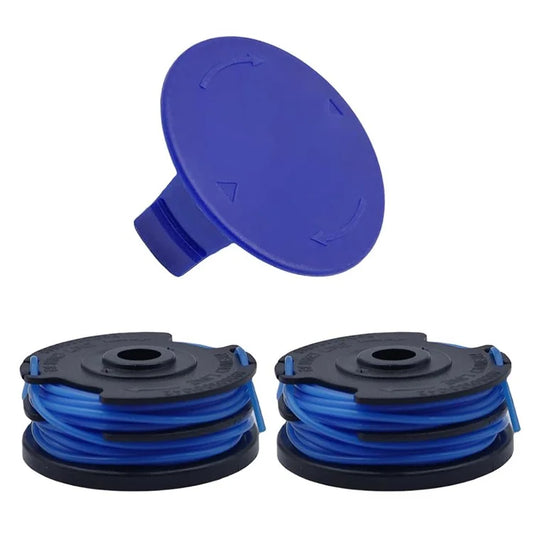 2 TLG-03 Spool + 1 TLK-01 Spool Cap for Kobalt KST 120X  /  120X-06 Lawn Mower Replacement Part
