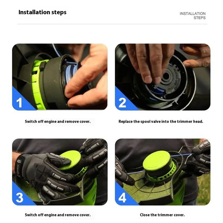 4Pcs Plastic Spool Cap for Greenworks 21272 / 21212 Lawn Mower Replacement Part, 3410468