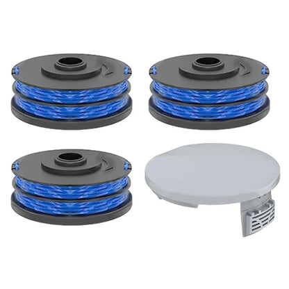 RAC122 Spool Cap + 3 RAC123 Spool for Ryobi RLT6030 / RLT5127 / RLT5027 / RLT4125 / RLT4027 Lawn Mower