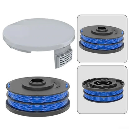 RAC122 Spool Cap + 3 RAC123 Spool for Ryobi RLT6030 / RLT5127 / RLT5027 / RLT4125 / RLT4027 Lawn Mower