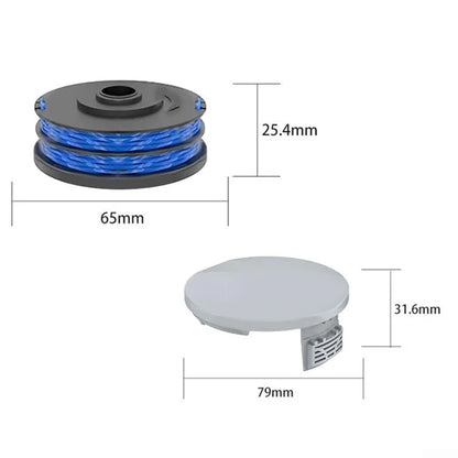 RAC122 Spool Cap + 3 RAC123 Spool for Ryobi RLT6030 / RLT5127 / RLT5027 / RLT4125 / RLT4027 Lawn Mower