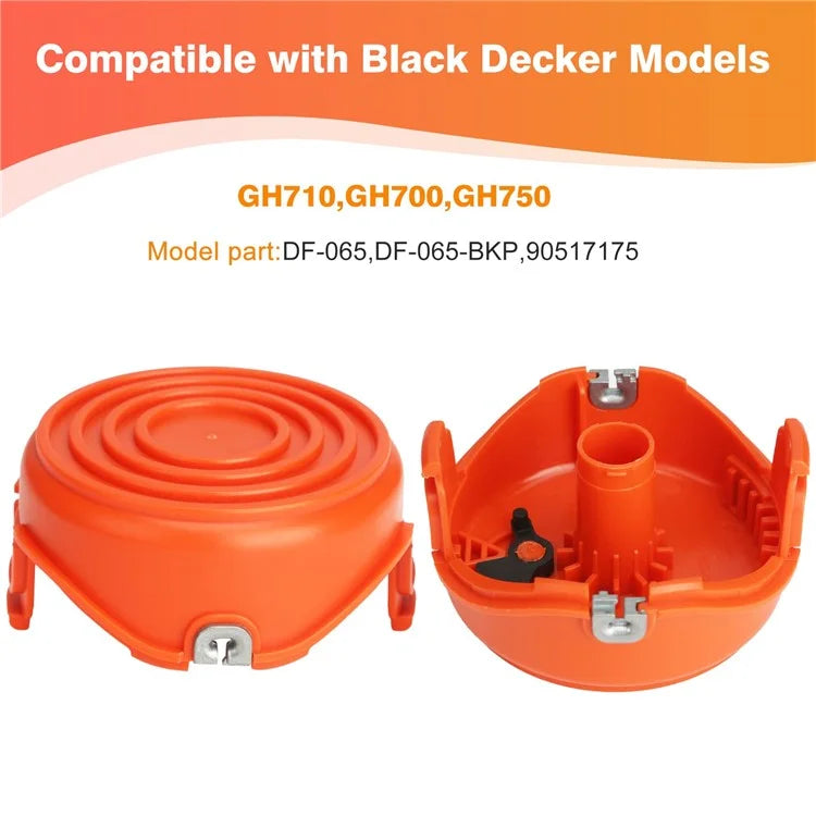 4Pcs Spool Cap for Black & Decker GH750  /  GH710  /  GH700 Lawn Mower, DF-065-BKP / RC-065-P&90517175