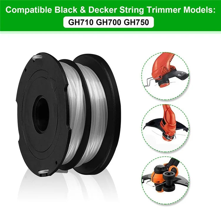 12Pcs For Black & Decker GH750  /  GH710  /  GH700 Line Spools Lawn Mower Line Reels, DF-065-BKP