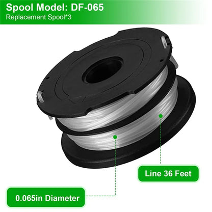 12Pcs For Black & Decker GH750  /  GH710  /  GH700 Line Spools Lawn Mower Line Reels, DF-065-BKP