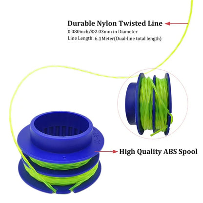 8PCS TLEG-01 ABS Spools for Kobalt KST 1124B-03 / KLS 124-03 24V Lawn Trimmer Nylon Wire Trimming Head