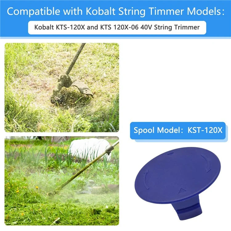 6PCS Plastic Spool Cap for Kobalt KST 120X-06 / 120X 40V Lawn Mower Replacement Part, TLK-01-1
