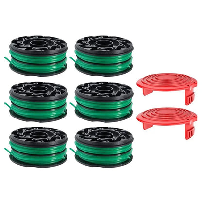 For Black & Decker Lawn Mower 6 DF-080-BKP Nylon Wire Spools + 1 RS0011 Spool Cap
