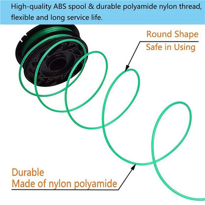 For Black & Decker Lawn Mower 8 DF-080-BKP Nylon Wire Spools + 1 RS0011 Spool Cap