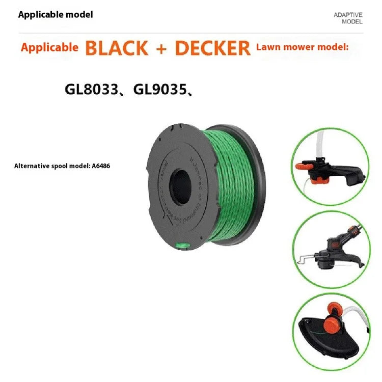 2PCS A6486 ABS Spool for Black & Decker Lawn Mower Nylon Wire Trimming Head