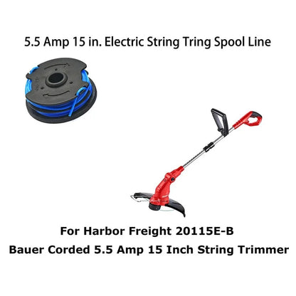 TLW-04 6Pcs Replacement Spool for Harbor Freight Bauer 20115E-B Bauer Corded BAUER 5.5Amp 15 in Electric String Trimmer