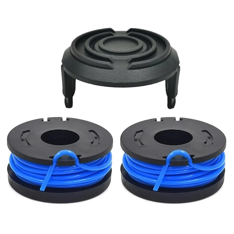 TLW-01+TLW-01-1 2Pcs Replacement Spool + 1Pc Spool Cap Mower Set for Harbor Freight Bauer 19115C-B 20V Cordless Mower