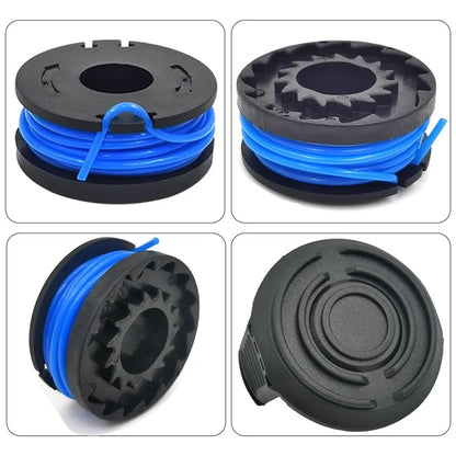 TLW-01+TLW-01-1 6Pcs Replacement Spool + 1Pc Spool Cap Mower Set for Harbor Freight Bauer 19115C-B 20V Cordless Mower